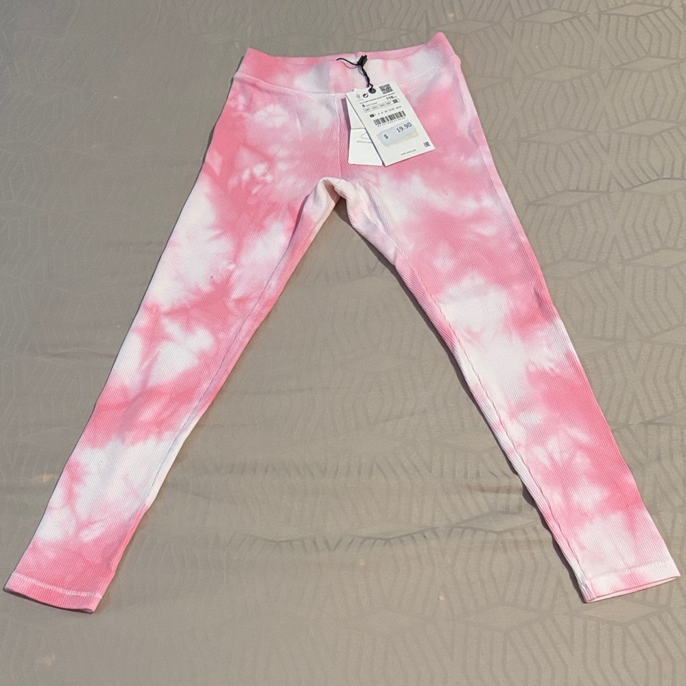 Zara Kids Pink Tie-Dye Leggings size 6 girls